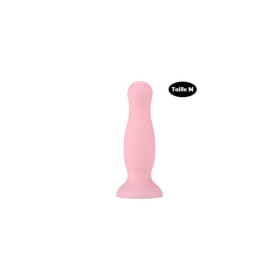 Plug anal ventouse rose pastel taille M 